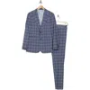 English Laundry Plaid Navy Mélange Suit In Navy