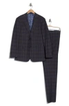 Shop English Laundry Plaid Trim Fit Notch Lapel Two-piece Suit In Brown