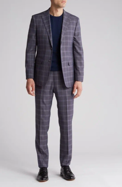 English Laundry Plaid Trim Fit Notch Lapel Two-piece Suit In Gray