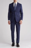 ENGLISH LAUNDRY ENGLISH LAUNDRY PLAID TRIM FIT NOTCH LAPEL TWO-PIECE SUIT