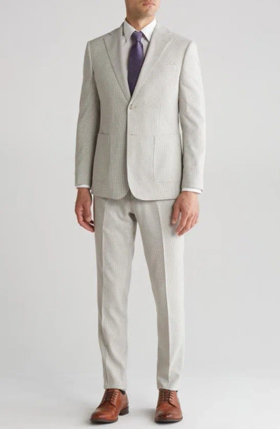 English Laundry Plaid Trim Fit Notched Lapel Two-piece Suit In Taupe