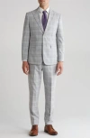 ENGLISH LAUNDRY ENGLISH LAUNDRY PLAID TRIM FIT PEAK LAPEL TWO-PIECE SUIT