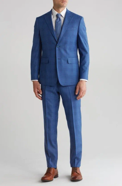 English Laundry Plaid Trim Fit Two-piece Suit In Blue