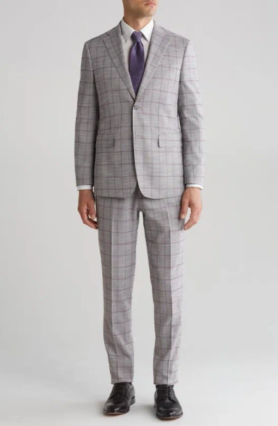English Laundry Plaid Trim Fit Two-piece Suit In Gray