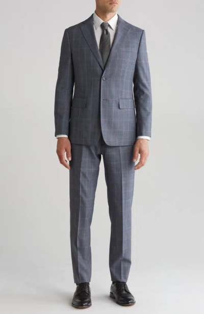 English Laundry Plaid Trim Fit Wool Blend Two-piece Suit In Gray