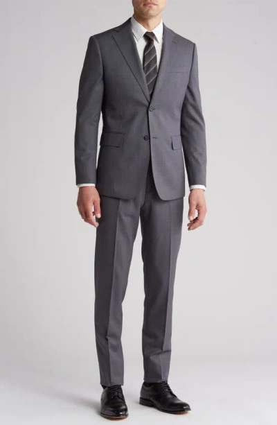 English Laundry Plaid Trim Fit Wool Blend Two-piece Suit In Gray