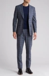 ENGLISH LAUNDRY ENGLISH LAUNDRY PLAID TRIM FIT WOOL BLEND TWO-PIECE SUIT