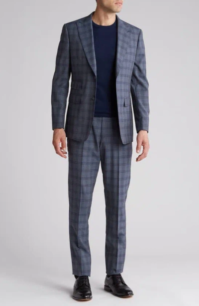English Laundry Plaid Trim Fit Wool Blend Two-piece Suit In Gray