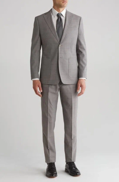 English Laundry Plaid Trim Fit Wool Blend Two-piece Suit In Taupe