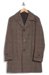 English Laundry Plaid Wool Blend Overcoat In Tan