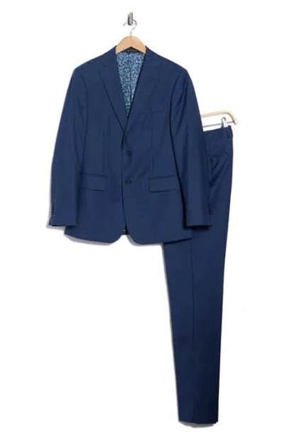 English Laundry Trim Fit Pinstripe Wool Blend Two-piece Suit In Blue