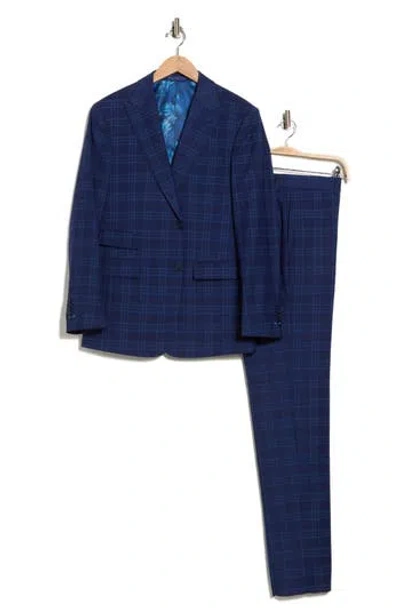 English Laundry Trim Fit Plaid Two-piece Suit In Blue
