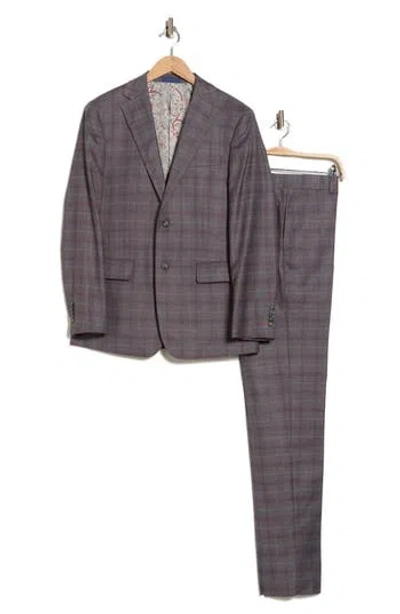 English Laundry Trim Fit Plaid Two-piece Suit In Gray