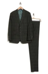 English Laundry Trim Fit Plaid Two-piece Suit In Green