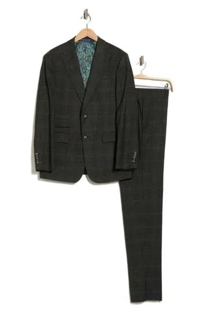 English Laundry Trim Fit Plaid Two-piece Suit In Green
