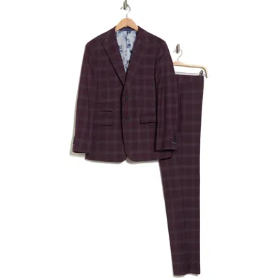 English Laundry Trim Fit Plaid Two-piece Suit In Purple