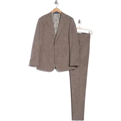 English Laundry Two-button Flat Front Suit In Brown