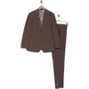 English Laundry Two-button Flat Front Suit In Brown