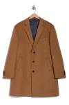 English Laundry Wool Blend 3-button 3/4 Length Top Coat In Camel