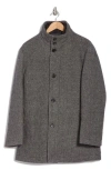 English Laundry Wool Blend Coat With Quilted Bib In Grey