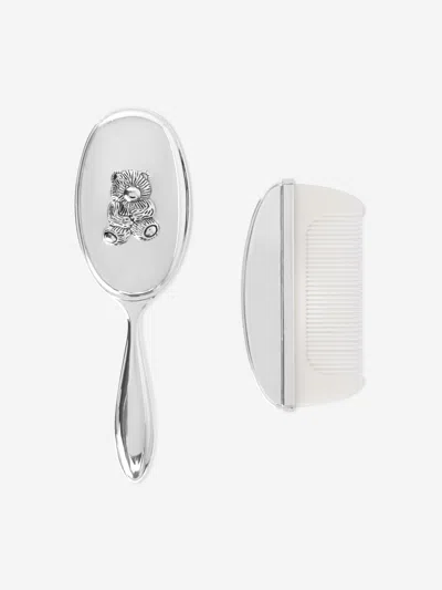 English Trousseau Baby Plated Brush And Comb Set One In White