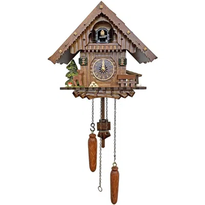 Engs Tler Battery-operated Cuckoo Clock - Full Size - - 9"h X 10"w X 6"d In Animal Print