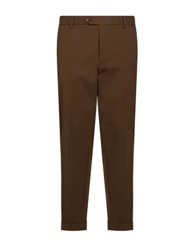 Enjoy Man Pants Dark Brown Size 42 Cotton, Nylon, Elastane