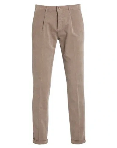 Enjoy Man Pants Taupe Size 40 Cotton, Elastane In Gray
