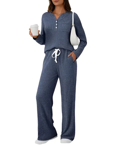 Enjoy Petra 2pc Blouse & Pant Set In Blue