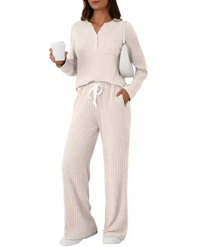 Enjoy Petra 2pc Blouse & Pant Set In White