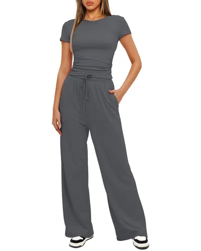 Enjoy Petra 2pc Top & Pant Set In Gray