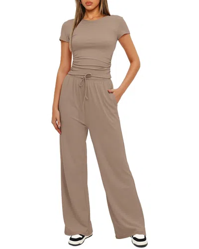 Enjoy Petra 2pc Top & Pant Set In Gray