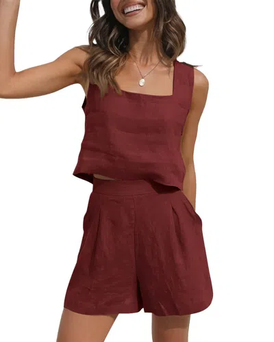 Enjoy Petra 2pc Top & Short Set In Brown