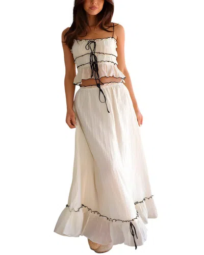 Enjoy Petra 2pc Top & Skirt Set In White