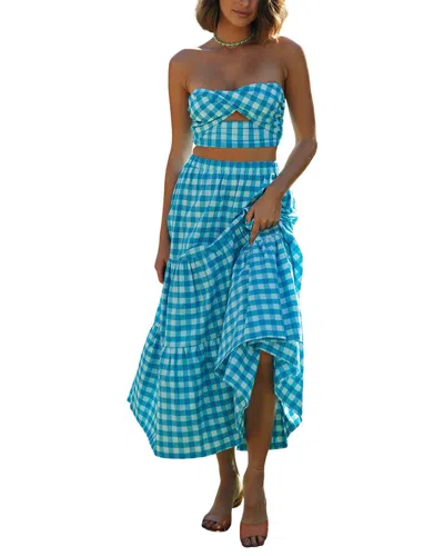 Enjoy Petra 2pc Top & Skirt Set In Blue