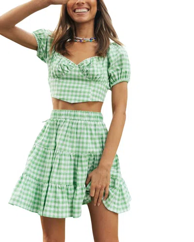 Enjoy Petra 2pc Top & Skirt Set In Green