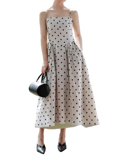 Enjoy Petra Linen Midi Dress In Neutral