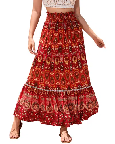 Enjoy Petra Midi Skirt In Red