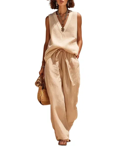 Enjoy Petra Olivia Taylor 2pc Top & Pant Set In Neutral