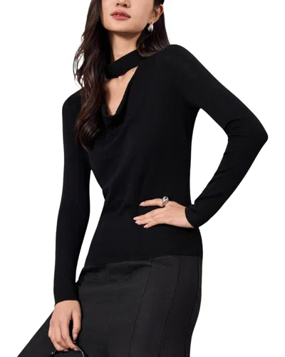 Enjoy Petra Silk-blend Sweater In Black