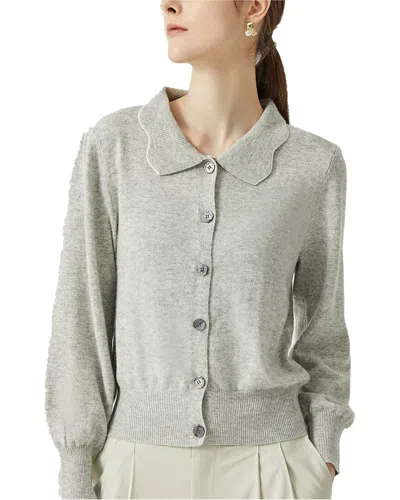Enjoy Petra Wool & Cashmere-blend Cardigan In Grey