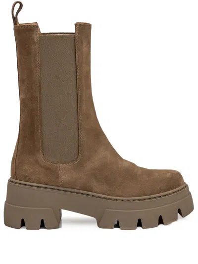 Ennequadro 70mm Suede Ankle Boots In Brown