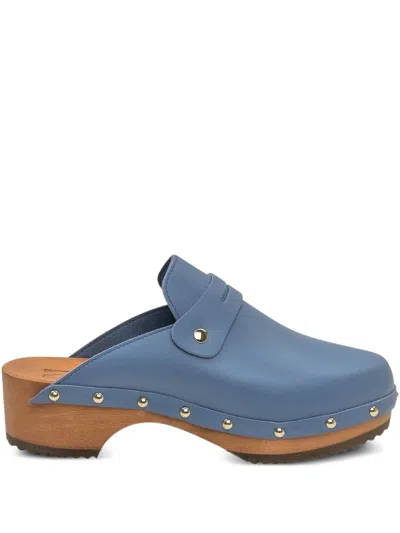 Ennequadro Studded Clogs In Blau