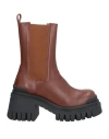 Ennequadro Woman Ankle Boots Brown Size 8 Calfskin