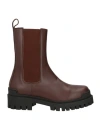 Ennequadro Woman Ankle Boots Cocoa Size 7 Calfskin In Brown