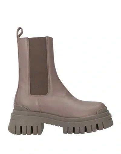 Ennequadro Woman Ankle Boots Dove Grey Size 8 Calfskin