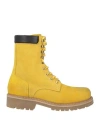 Ennequadro Woman Ankle Boots Yellow Size 10 Soft Leather In Yellow
