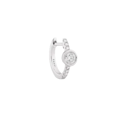 Ennui Dot Diamond Hoop In Metallic