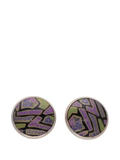 Pre-owned Enrico Coveri Vintage 1980s Clip-on Earrings In Gold