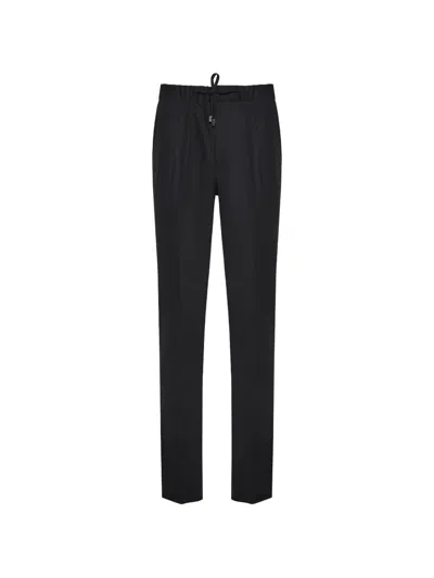 Enrico Mandelli Drawstring-waist Pleated Trousers In Black